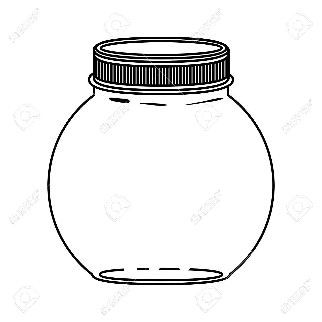 66414575 silueta de envases de vidrio circular con la ilustración de la tapa de vector