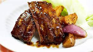 COSTILLA DE CERDO AL HORNO CON MIEL Y MOSTAZA