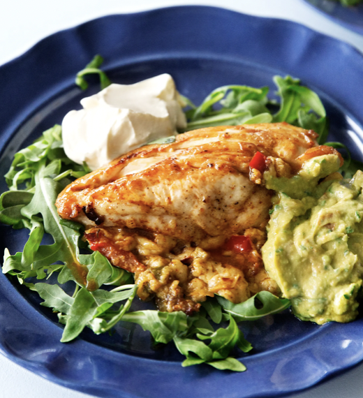 Pechugadepollorellenadequesoconguacamole