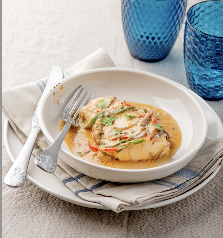 Pescado en salsa de coco low carb