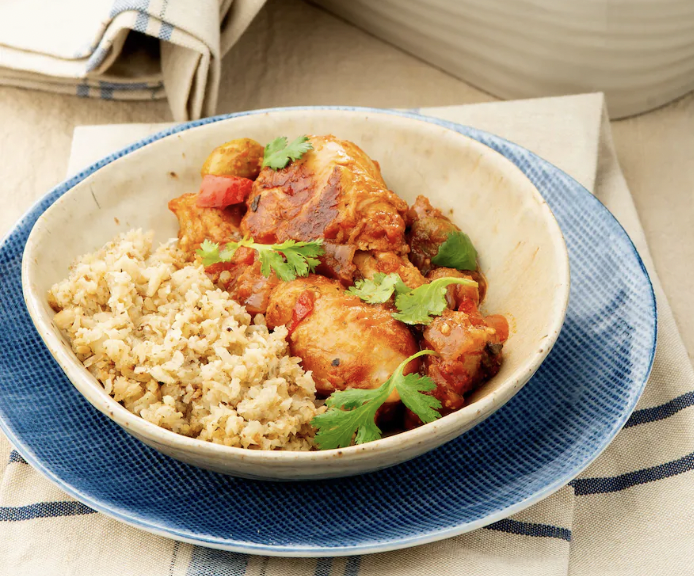 Polloguisadoconarrozdecoliflorlowcarb