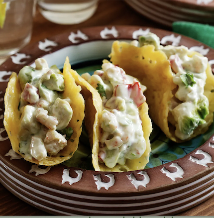 Tacos keto cremosos con camarones 