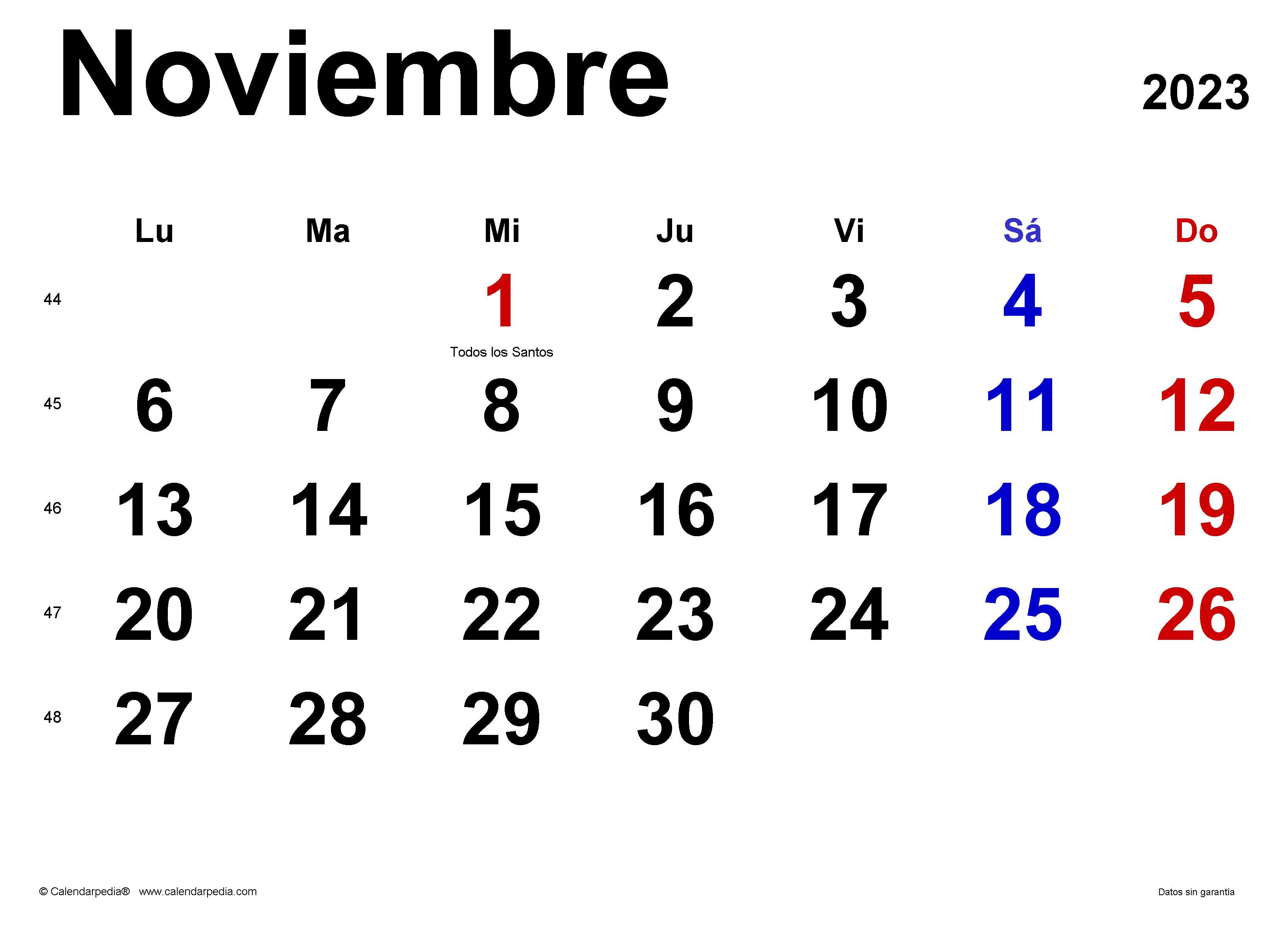 calendario noviembre 2023 espana clasico
