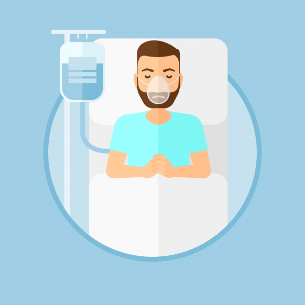 paciente recostado cama hospital mascara oxigeno 107173 3095